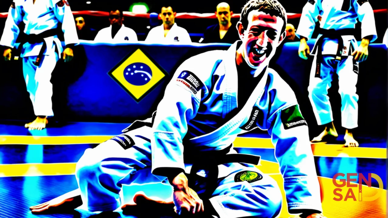 The purpose of the image is to showcase Mark Zuckerberg's participation in Brazilian Jiu-Jitsu, highlighting his dedication to the sport.